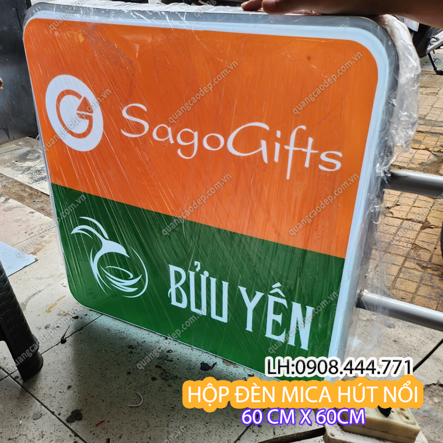 Hộp đèn led mica hút nổi